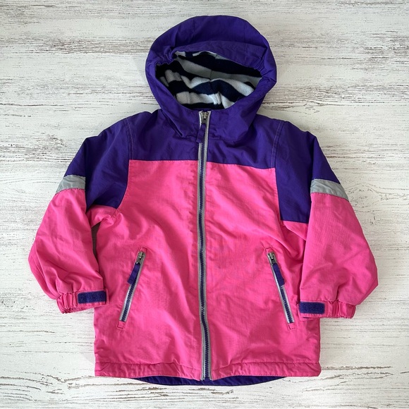 Hanna Andersson Other - HANNA ANDERSSON Nylon Waterproof Fleece Lined Hooded Jacket Reflective 5 Pink